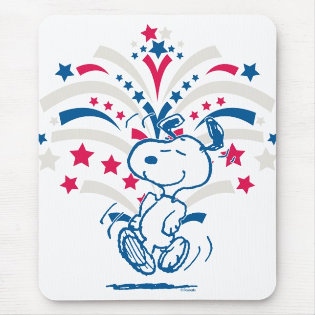 Snoopy 4th of July Dance Mouse Mat (Front)
