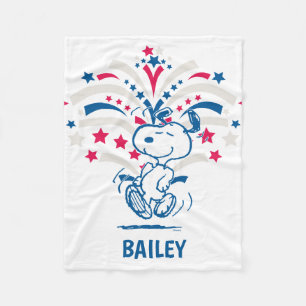 Snoopy 4th of July Dance Pet Fleece Blanket