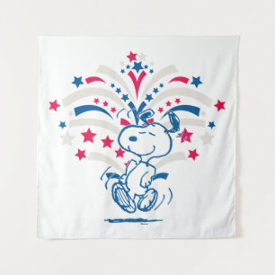 Snoopy 4th of July Dance Tapestry