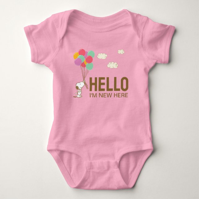 Snoopy and Balloons Baby Bodysuit (Front)