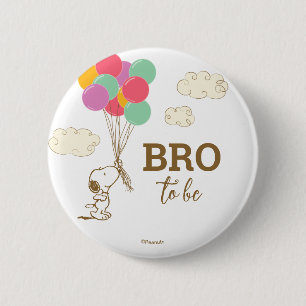 Snoopy and Balloons Baby Shower Brother To Be 6 Cm Round Badge