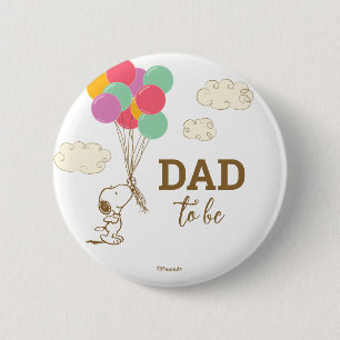 Snoopy and Balloons Baby Shower Dad To Be 6 Cm Round Badge