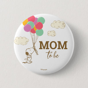 Snoopy and Balloons Baby Shower Mum To Be 6 Cm Round Badge