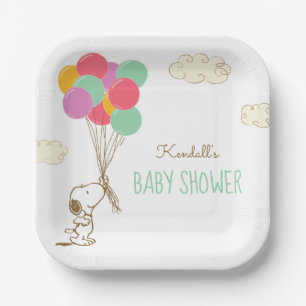 Snoopy and Balloons   Baby Shower Paper Plate
