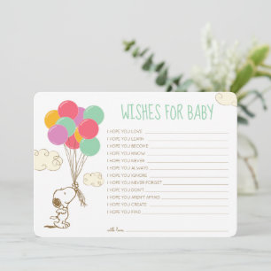Snoopy and Balloons Baby Shower Wishes for Baby Card