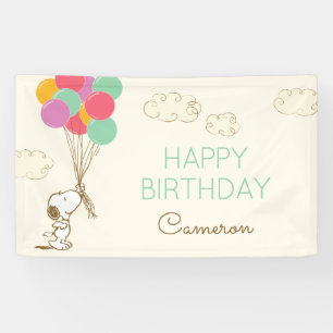 Snoopy and Balloons Birthday Banner