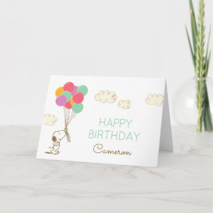 Snoopy and Balloons Birthday Card
