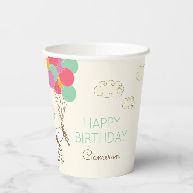 Snoopy and Balloons Birthday Paper Cups (Left)