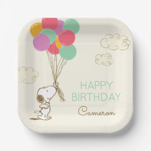 Snoopy and Balloons Birthday Paper Plate