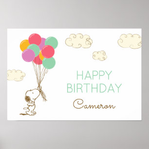 Snoopy and Balloons Birthday Poster