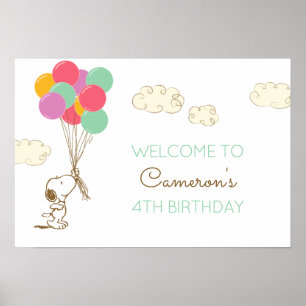 Snoopy and Balloons Birthday Poster