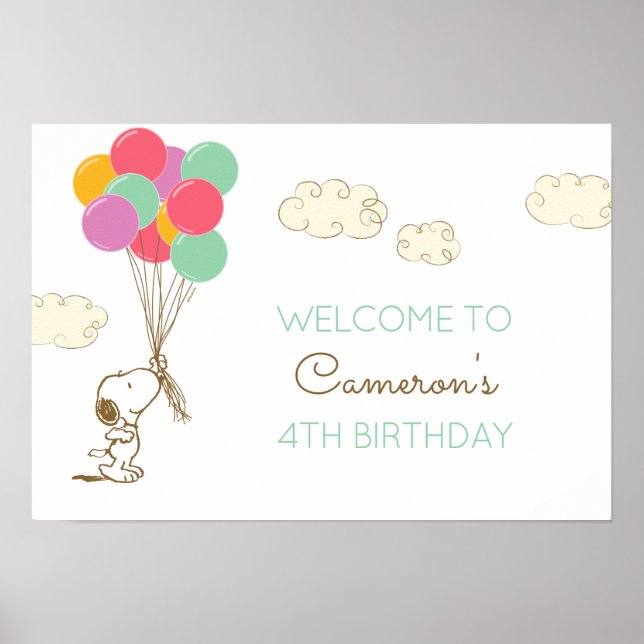 Snoopy and Balloons Birthday Poster (Front)