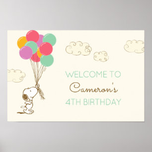 Snoopy and Balloons Birthday Poster