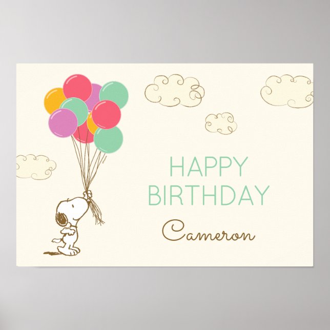 Snoopy and Balloons Birthday Poster (Front)