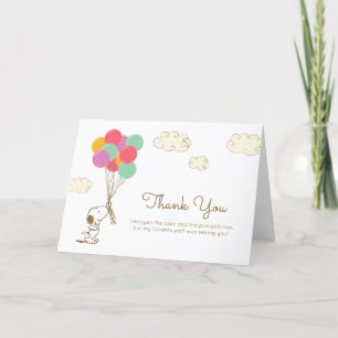 Snoopy and Balloons Birthday Thank You Card