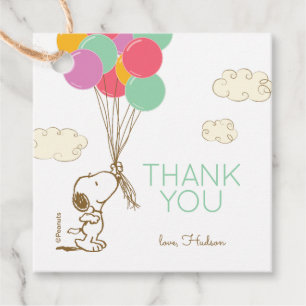 Snoopy and Balloons Birthday Thank You Favour Tags