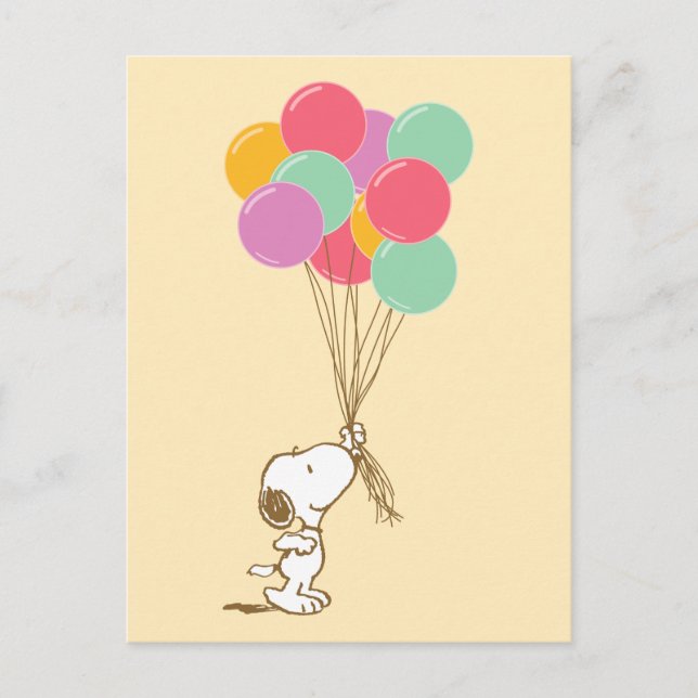 Snoopy and Balloons Postcard (Front)