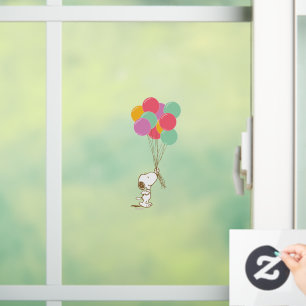 Snoopy and Balloons Window Cling