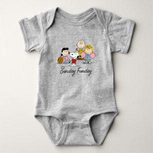Snoopy and the Gang Play Football Baby Bodysuit
