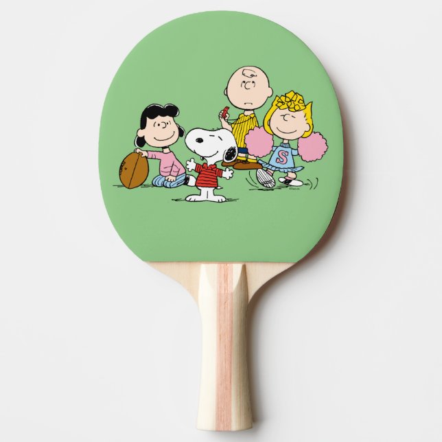 Snoopy and the Gang Play Football Ping Pong Paddle (Front)