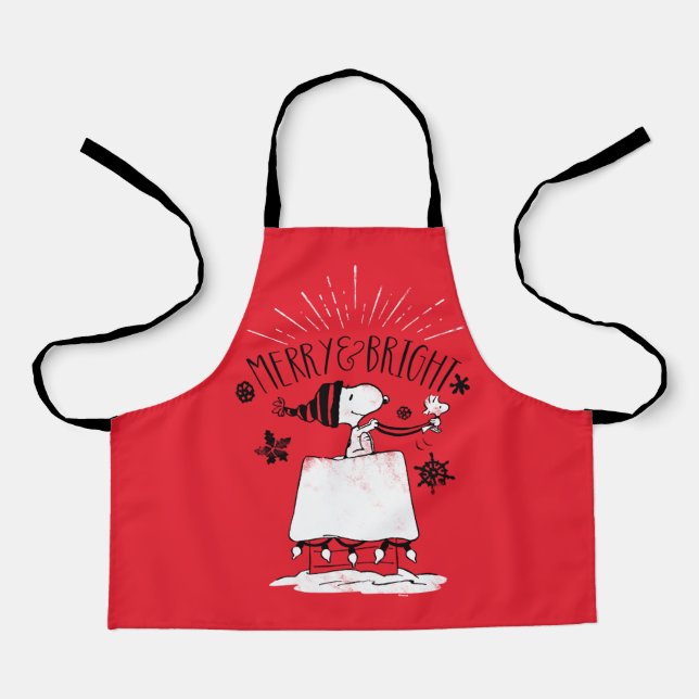Snoopy and Woodstock - Merry & Bright Apron (Front)