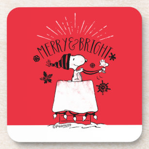 Snoopy and Woodstock - Merry & Bright Coaster