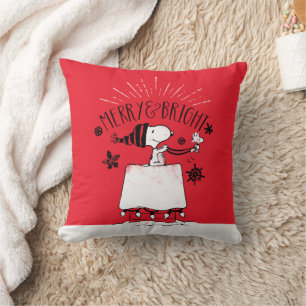 Snoopy and Woodstock - Merry & Bright Cushion