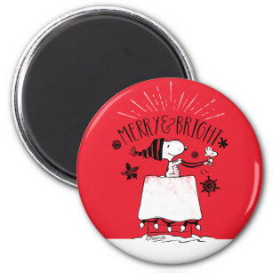 Snoopy and Woodstock - Merry & Bright Magnet