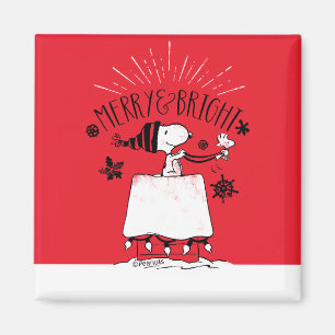 Snoopy and Woodstock - Merry & Bright Magnet