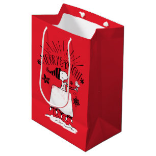Snoopy and Woodstock - Merry & Bright Medium Gift Bag