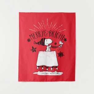 Snoopy and Woodstock - Merry & Bright Tapestry