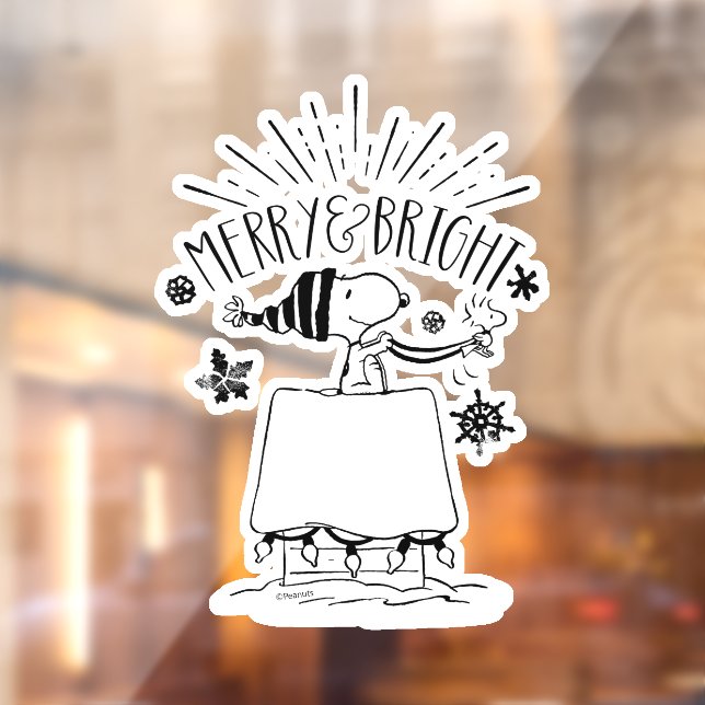 Snoopy and Woodstock - Merry & Bright Window Cling (Sheet 2)