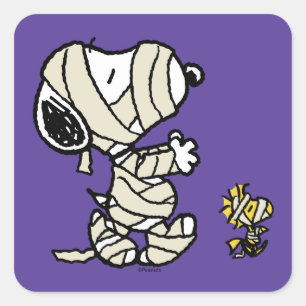 Snoopy and Woodstock Mummies Square Sticker