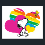 Snoopy and Woodstock | Rainbow Hearts Poster<br><div class="desc">Snoopy is the loveable pet beagle of Charlie Brown in the comic strip Peanuts by Charles M. Schulz. Check out this rainbow heart Peanuts design featuring this Snoopy and Woodstock.</div>