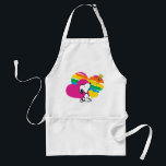 Snoopy and Woodstock | Rainbow Hearts Standard Apron<br><div class="desc">Snoopy is the loveable pet beagle of Charlie Brown in the comic strip Peanuts by Charles M. Schulz. Check out this rainbow heart Peanuts design featuring this Snoopy and Woodstock.</div>