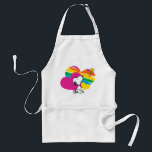 Snoopy and Woodstock | Rainbow Hearts Standard Apron<br><div class="desc">Snoopy is the loveable pet beagle of Charlie Brown in the comic strip Peanuts by Charles M. Schulz. Check out this rainbow heart Peanuts design featuring this Snoopy and Woodstock.</div>