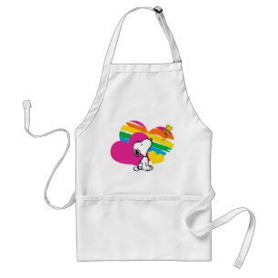 Snoopy and Woodstock   Rainbow Hearts Standard Apron