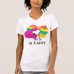 Snoopy and Woodstock Rainbow Hearts T-Shirt