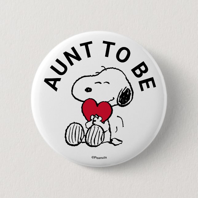 Snoopy Baby Shower Aunt 6 Cm Round Badge (Front)