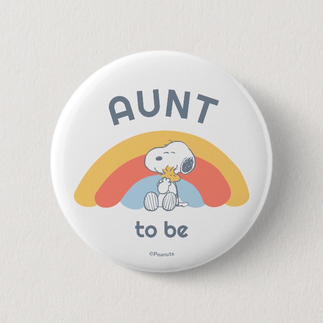 Snoopy Baby Shower Aunt 6 Cm Round Badge (Front)