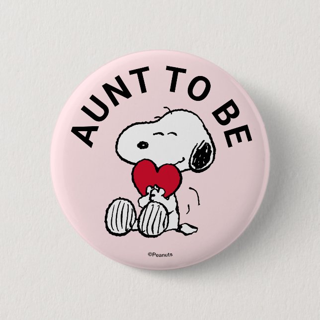 Snoopy Baby Shower Aunt 6 Cm Round Badge (Front)