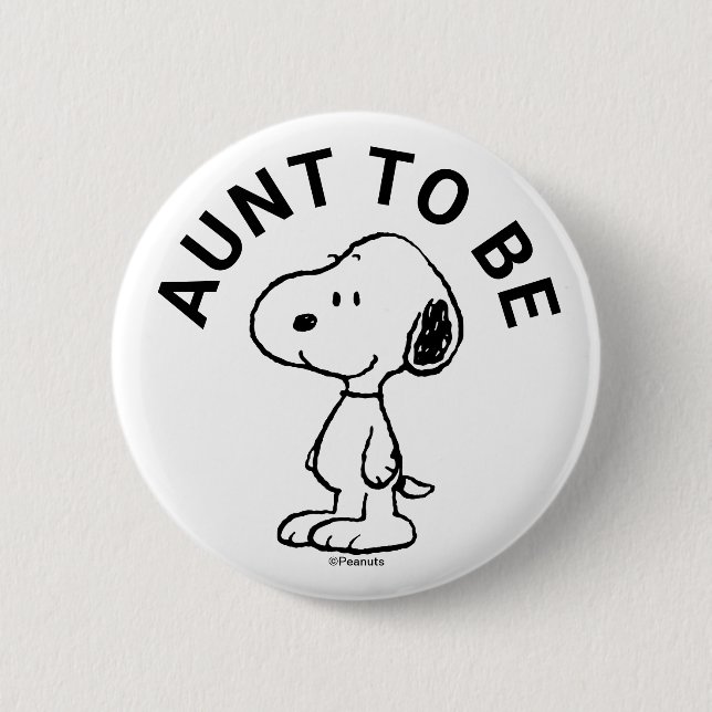Snoopy Baby Shower Aunt 6 Cm Round Badge (Front)