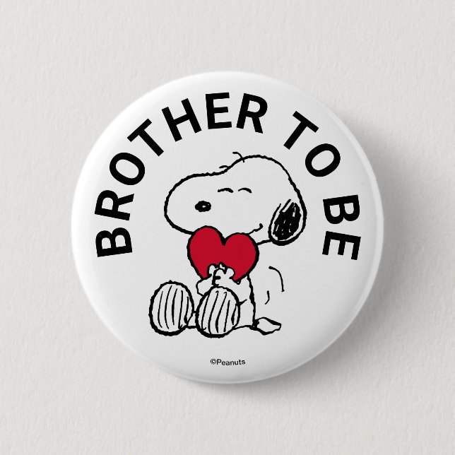 Snoopy Baby Shower Brother To Be 6 Cm Round Badge (Front)