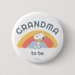 Snoopy Baby Shower Grandma To Be 6 Cm Round Badge