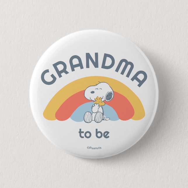 Snoopy Baby Shower Grandma To Be 6 Cm Round Badge (Front)
