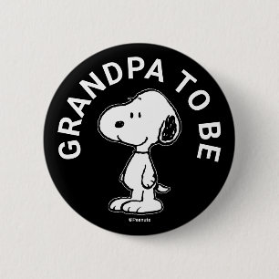 Snoopy Baby Shower Grandpa To Be 6 Cm Round Badge