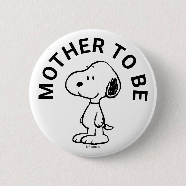 Snoopy Baby Shower Mother To Be 6 Cm Round Badge (Front)
