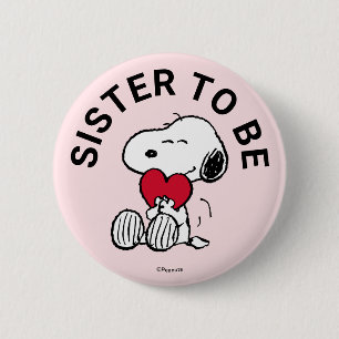Snoopy Baby Shower Sister To Be 6 Cm Round Badge