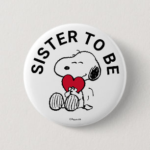 Snoopy Baby Shower Sister To Be 6 Cm Round Badge