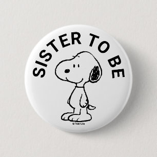 Snoopy Baby Shower Sister To Be 6 Cm Round Badge
